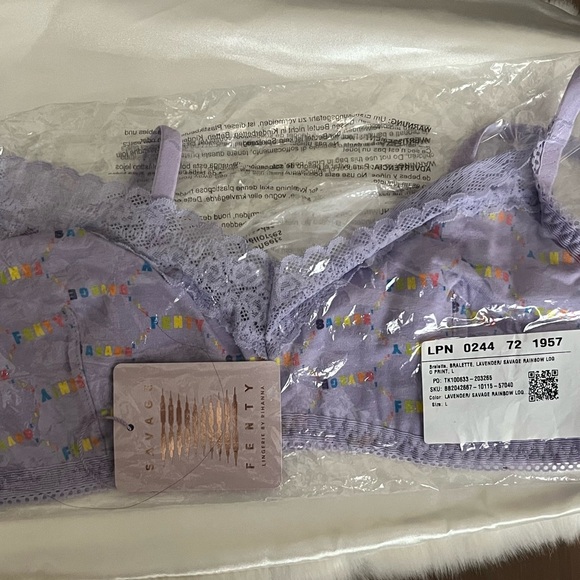 Savage X FENTY Bralette Lavender Rainbow Logo 🌈 - Picture 3 of 5